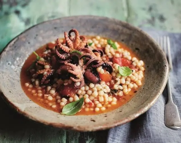 Babyoctopus met couscous