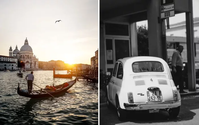 Venetie met auto parkeren