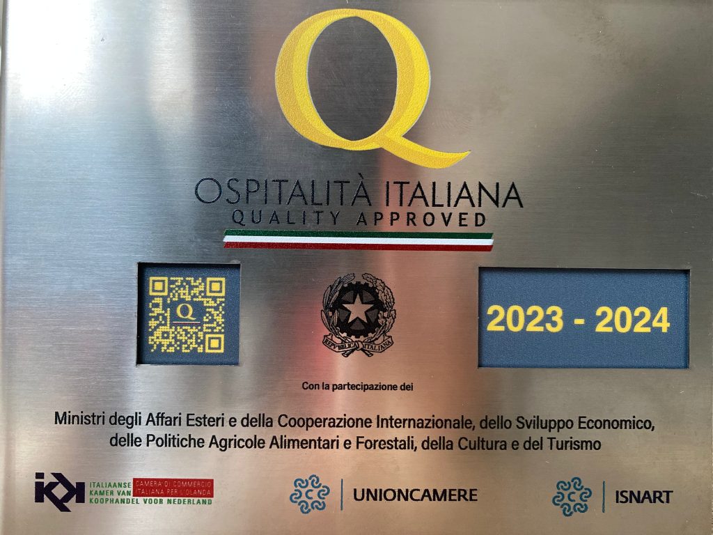 Certificaat Italiaanse restaurants Marchio Ospitalita