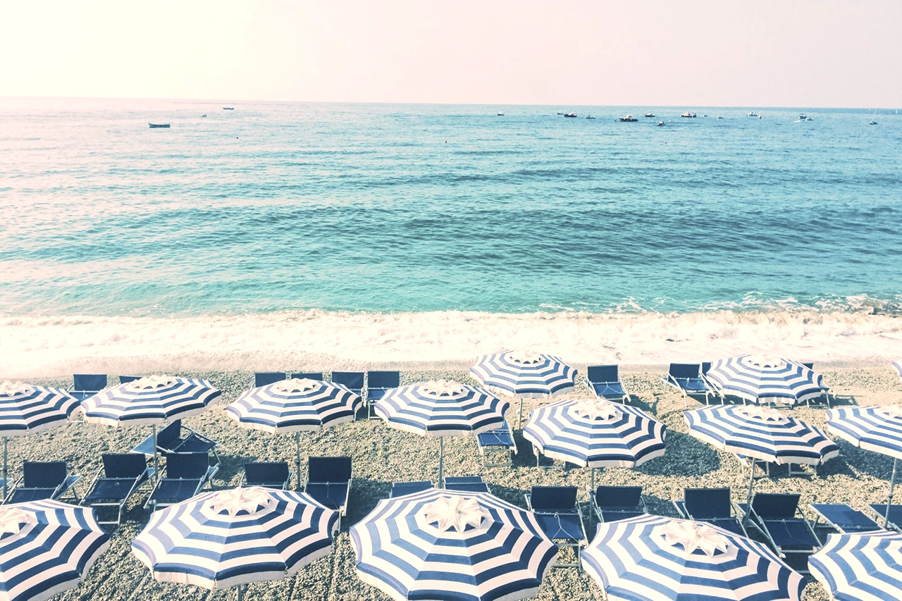 Blauwe vlag stranden Italy