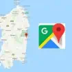 kaart Sardinie volgens Google