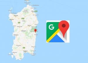 kaart Sardinie volgens Google