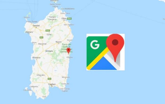 kaart Sardinie volgens Google