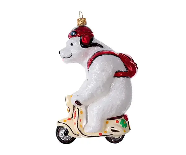 Italiaans kerstcadeau beer op vespa Holyart