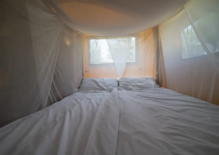 Camping Le Marche in de tent slapen