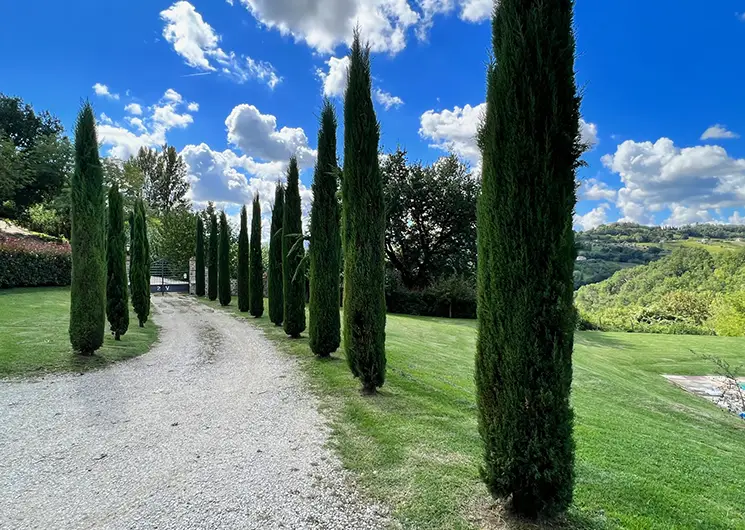 Landhuis Le Marche te koop tuin