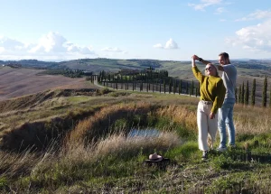 Erik Lisa uitzicht Crete Senesi toscane