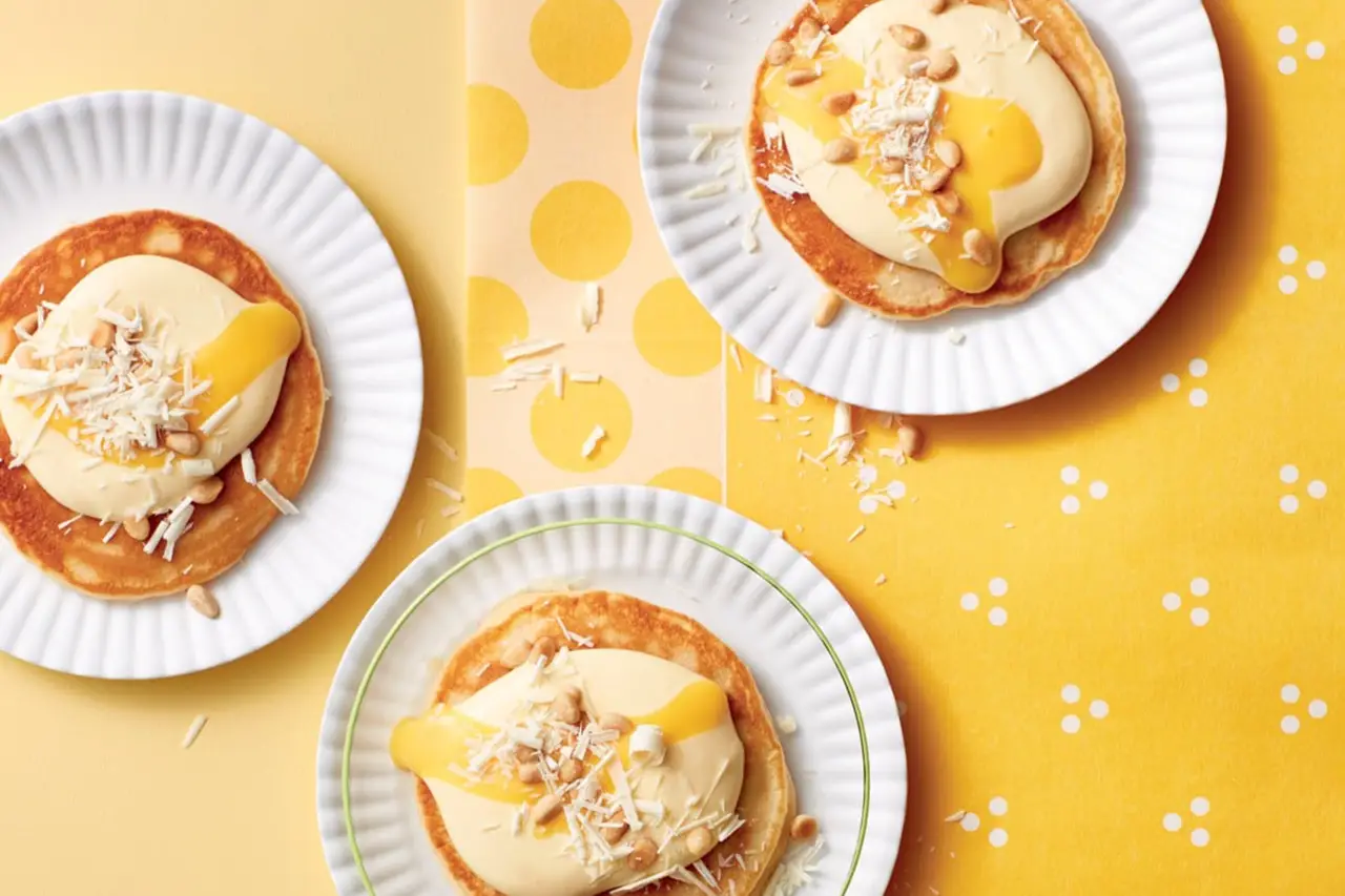 Paasdiner - Dessert - Sinaasappelpancakes met advocaatroom en witte chocolade