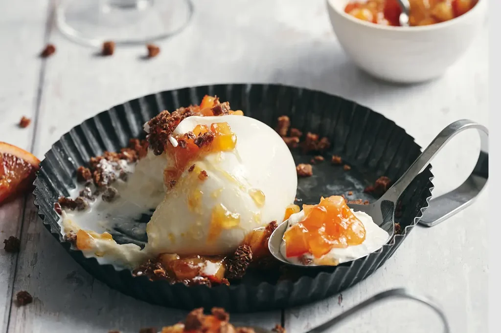 Burrata met bloedsinaasappel