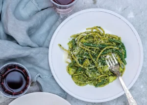 Pasta met basilicumpesto