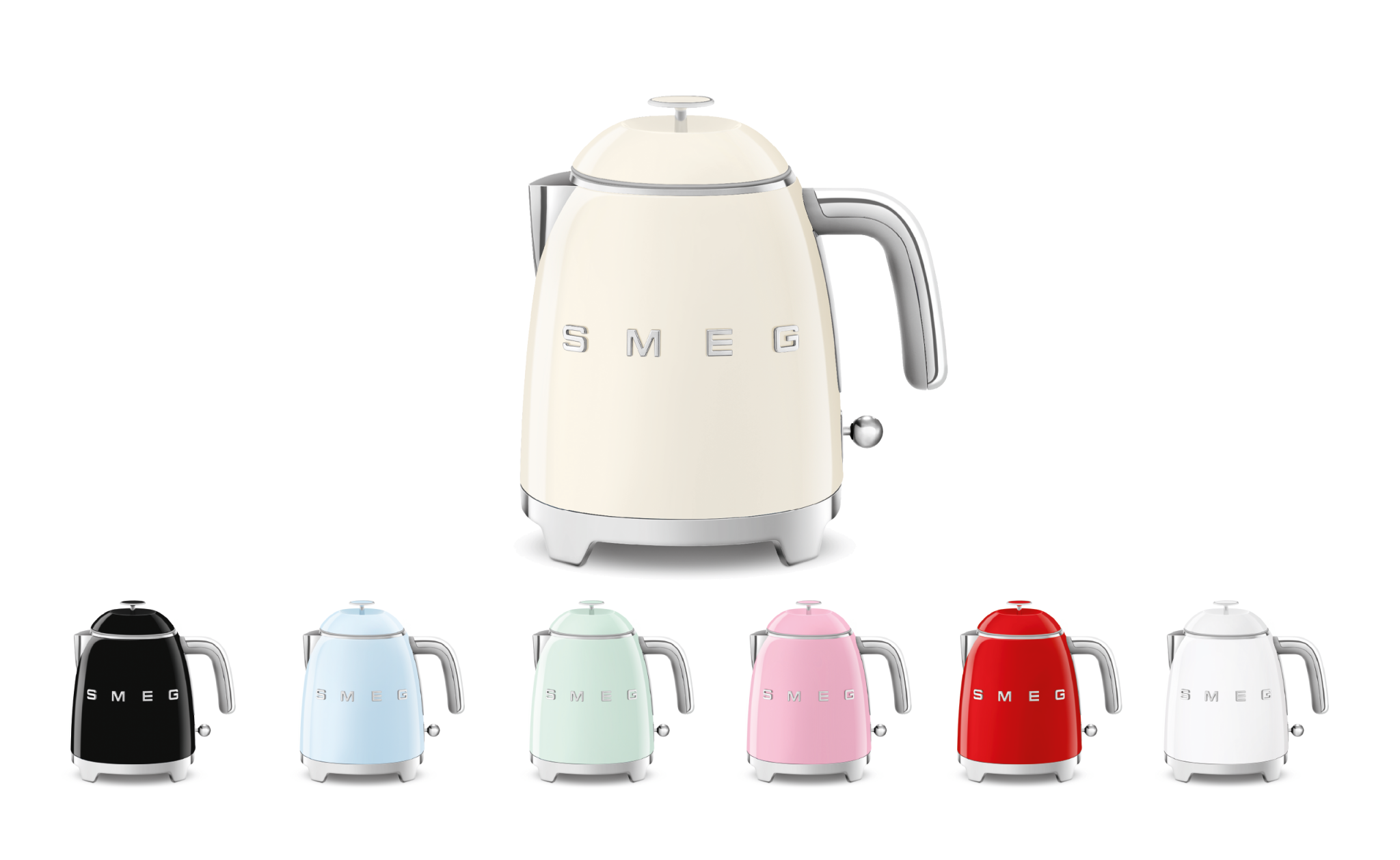 Smeg retro waterkoker in 7 kleuren, met korting! De Smaak van Italië