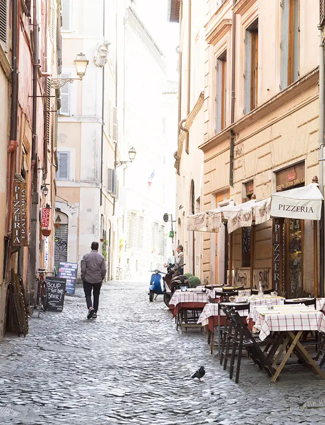 Straatbeeld Rome restaurants