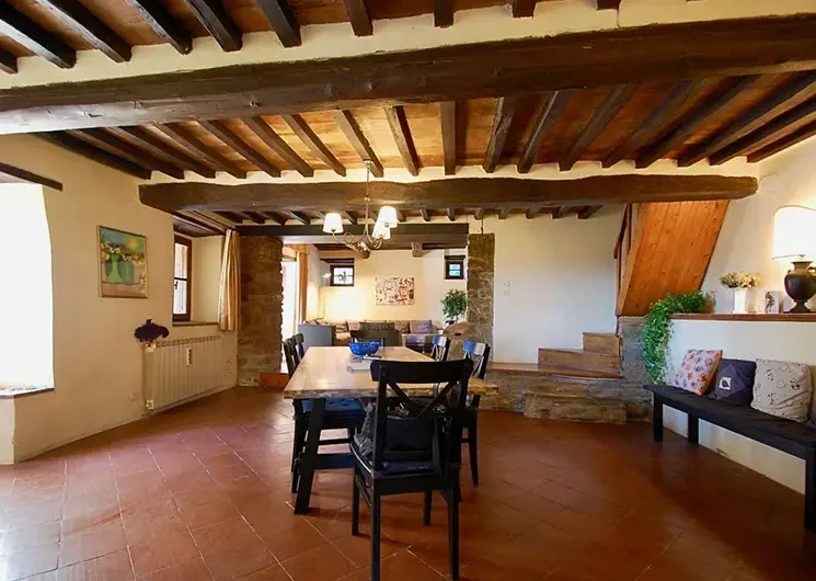 Boerenhuis te koop Toscane woonkamer