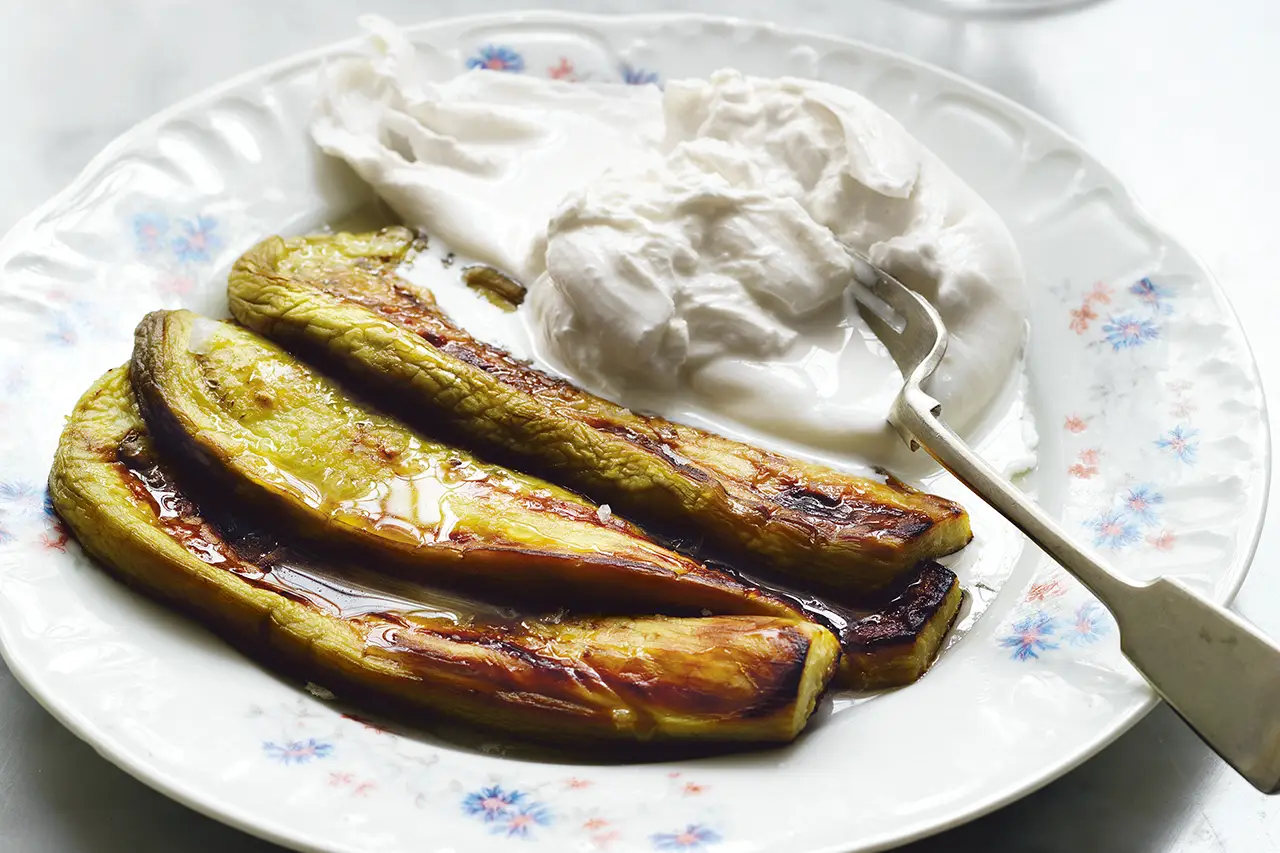 Aubergine met burrata recept