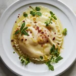 Reuzenravioli gevuld met geitenkaas