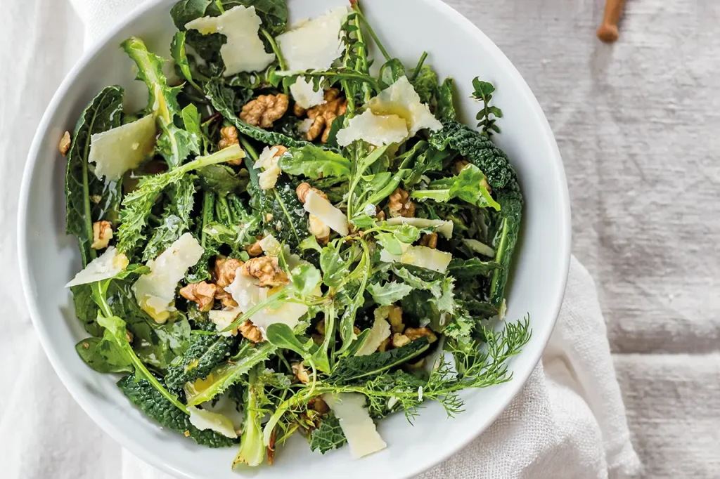 Salade met walnoten