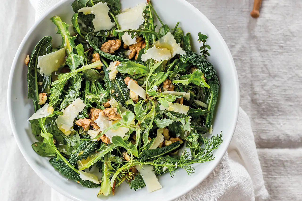 Salade met walnoten