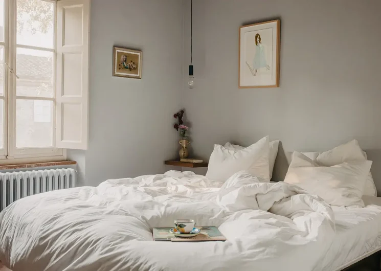 Casa le Sorelle lichtblauwe slaapkamer