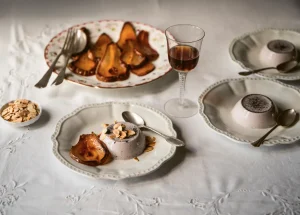 Panna cotta met rode wijn